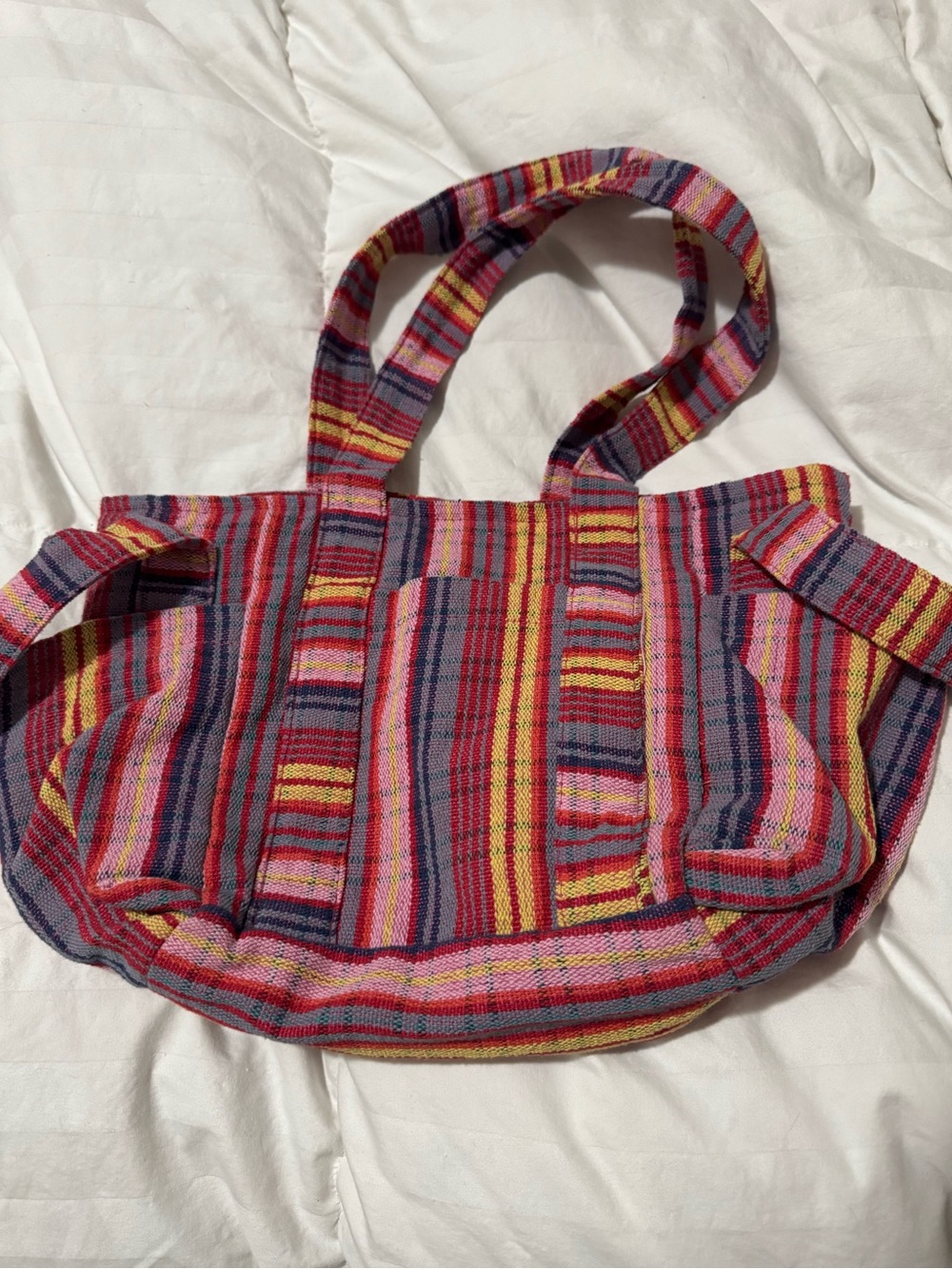 Free People Baby Osaka Striped Tote Bag - Pink, Red & Yellow